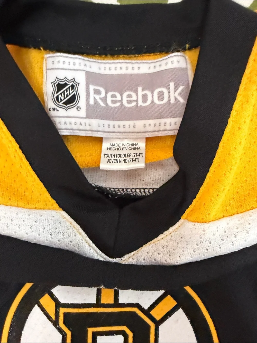 Reebok Boston Bruins Youth Black & Gold Hockey Jersey 2T-4T